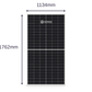 Outback SP450W bifacial solar panel showcasing dimensions and design features for high-efficiency solar energy.