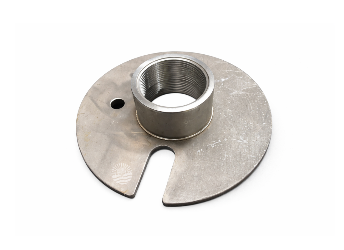 Outback BC0050 50mm stainless steel bore cap with threaded outlet, designed for solar pump accessories.