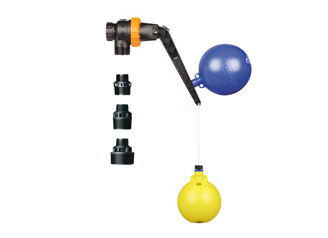 Outback Solar Pumps Hansen HLEVELLER dual action tank float valve, accessories for solar pump systems, durable and reliable.