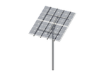 Outback Ironbark PostMount 2-A dual panel solar ground mount frame kit for solar panel installation, showing metal frame and mounting hardware.