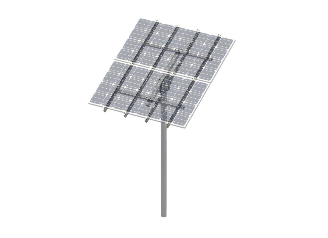 Outback Ironbark PostMount 2-A dual panel solar ground mount frame kit for solar panel installation, showing metal frame and mounting hardware.