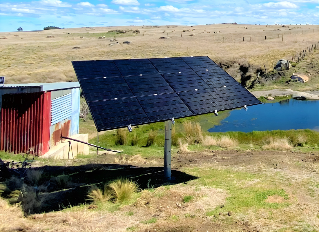 Outback Ironbark PostMount 1-A single panel solar ground mount frame kit, solar accessories by Outback Solar Pumps.