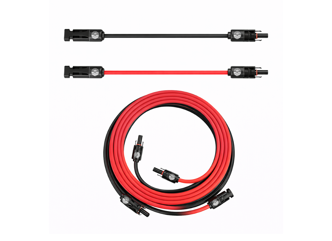 Outback PC0030 MC4 4mm² solar panel connector cable set with 3m cables, showcasing durable connectors and wiring.