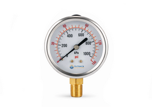 Outback PG1000 63mm liquid filled pressure gauge displaying pressure up to 1000kPa, ideal for solar pump systems.