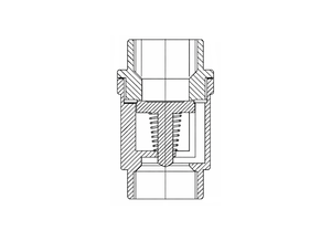 Outback CV0025 25mm stainless steel spring check non-return valve for efficient water flow management.