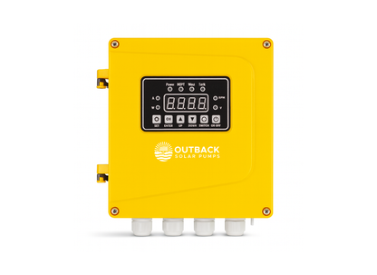 Outback C0300W 20-55V DC solar pump controller in IP65 enclosure, designed for solar water pumping system accessories.
