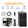 Outback Torrent CPM158 AC/DC Hybrid 1200W Surface Solar Water Transfer Pump Kit with Frame