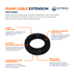 Outback 20m pump cable extension with 2.5mm² wiring, compatible with Outback Solar Pumps, shown with connectors and wiring details.