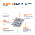 Outback Ironbark 2A dual solar panel ground mount kit accessory by Outback Solar Pumps, featuring sturdy mounting components and hardware.