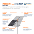 Outback Ironbark 4A Quad Solar Panel Ground Mount Kit by Outback Solar Pumps, with mounting hardware and adjustable supports.