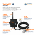 Outback TankView 4G Remote Monitor Tank Level Monitor with 0.9W Solar Panel