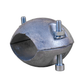 Outback Solar Pumps 32-50mm pipe-mounted sacrificial anode for corrosion protection, shown from the side.