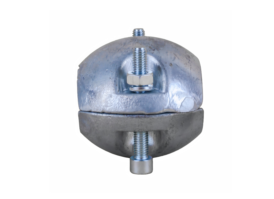 Outback Solar Pumps zinc sacrificial anode for corrosion protection, pipe-mounted, suitable for 32–50mm pipes.
