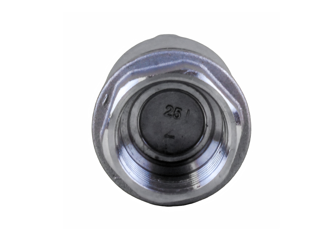 Outback Solar Pumps CV0025 25mm stainless steel spring check valve with internal components for non-return flow control.