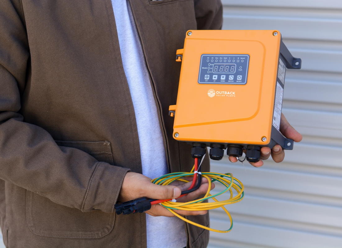 Outback Solar Pumps Outback C0300W 20-55V DC Solar Pump Controller in IP65 enclosure, compact and weatherproof accessory.