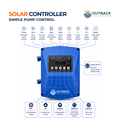 Outback Solar Pumps Joey Controller for 3-inch 300W submersible solar bore pump starter kit with digital display and control panel.