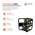 Outback Pathfinder QB60 AC/DC Hybrid 800W Surface Solar Water Transfer Pump Kit with Frame