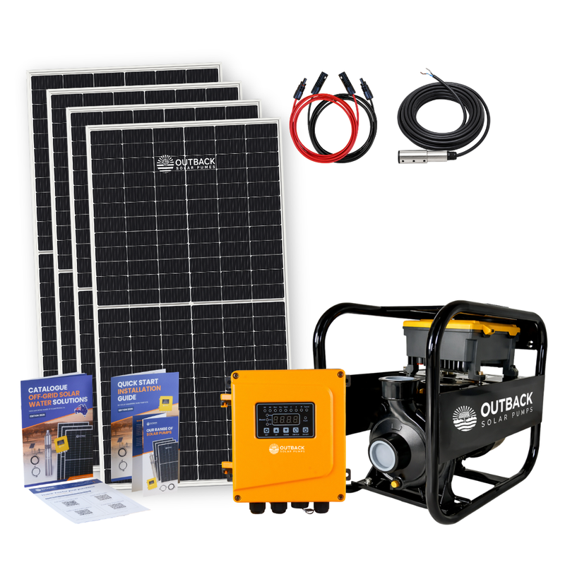 Outback Torrent CPM158 AC/DC Hybrid 1200W Surface Solar Water Transfer Pump Kit with Frame